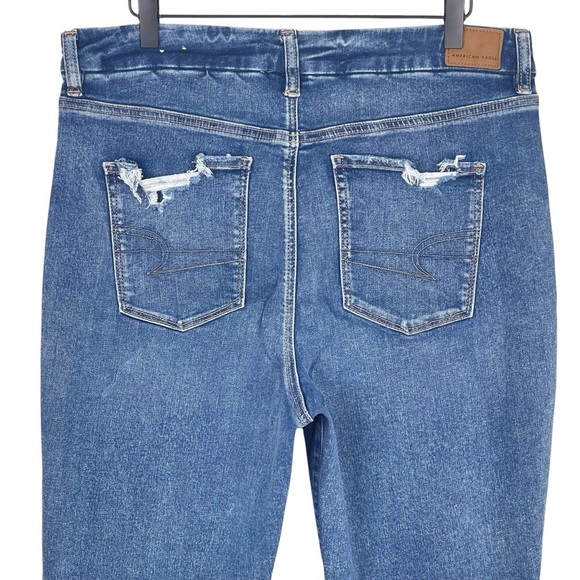 American Eagle Curvy Hi Rise Jegging 16 Ripped Skinny Stretch Denim Casual - Picture 5 of 8